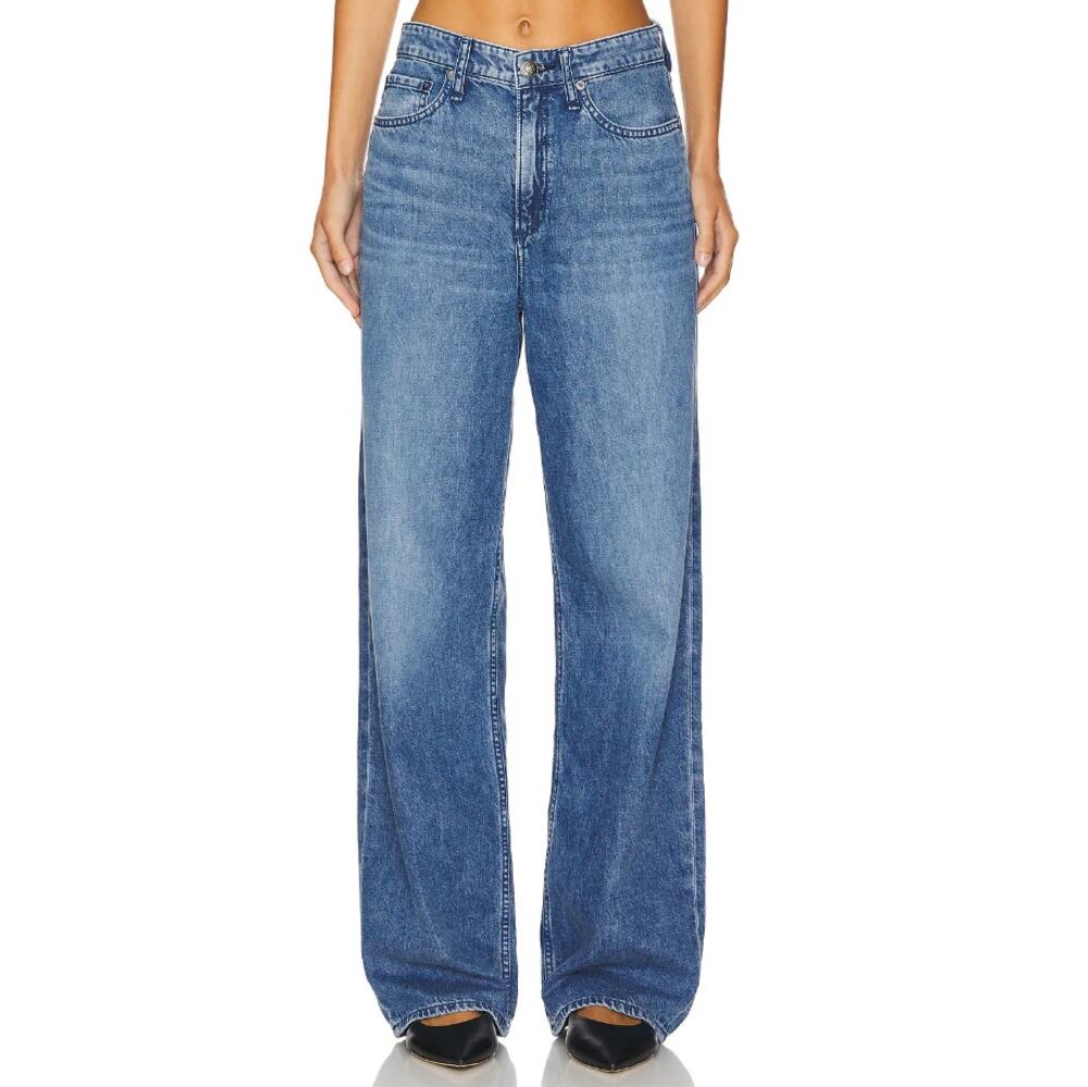 Rag & Bone Women's River Featherweight Logan Wide-Leg Jeans Size 31